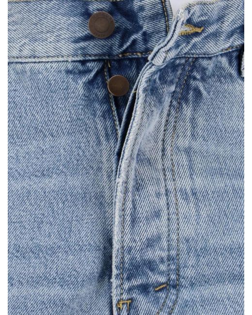 Haikure Blue Straight Trousers With Belt Loops And Pockets for men