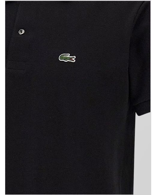 Lacoste Black Cotton Piqué Classic-Fit Short-Sleeve Polo Shirt for men