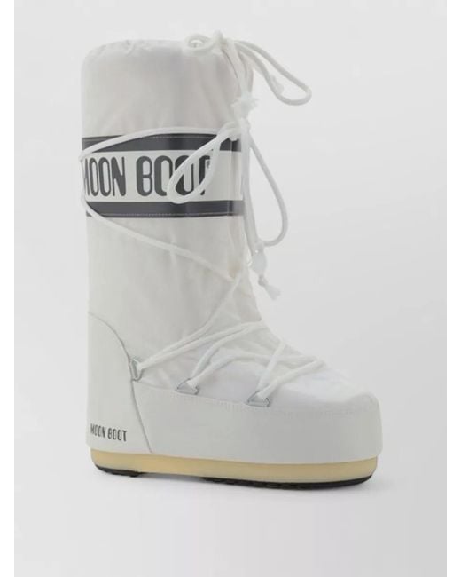 Moon Boot Gray Padded Knee Length Platform Sole Boots