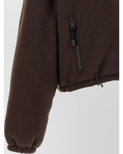 Miu Miu Black Cropped Down Jacket Dropped Shoulders Collar Fur