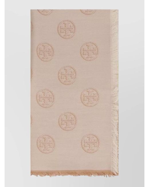 Tory Burch Natural Silk Wool Scarf