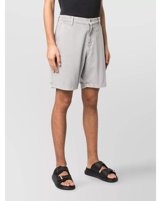 Moschino Gray Cotton Logo-Embroidered Straight-Leg Chino Shorts for men