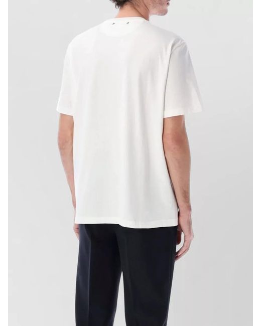 Golden Goose Deluxe Brand White Cotton Logo-Print Crew-Neck T-Shirt for men