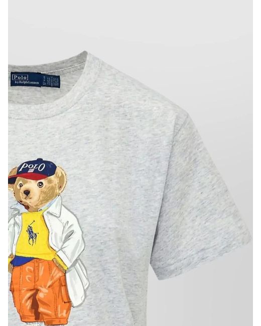 Polo Ralph Lauren White Bear Cotton Jersey Crew Neck T Shirt