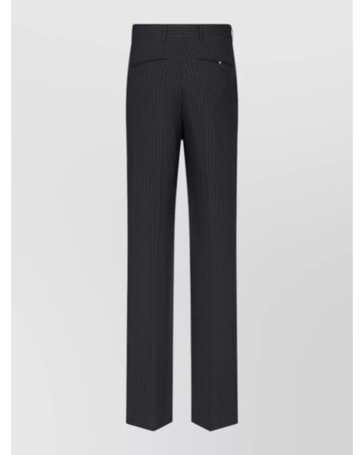 Dior Blue Pinstripe Pants Belt Loops Back Pocket for men