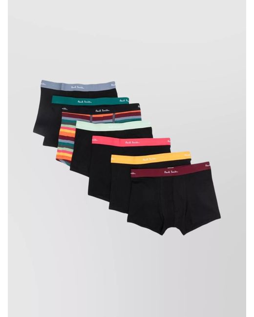 Paul Smith Black Low-Rise Striped Underwear Elastic Waistband for men