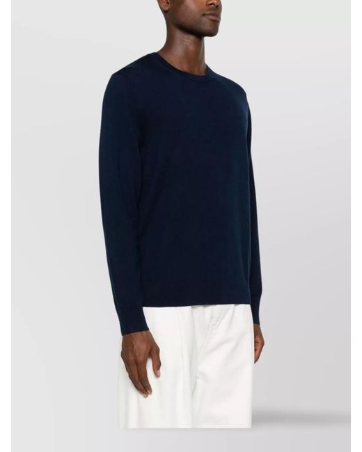 Michael Kors Blue Merino Wool Fine-Knit Crew-Neck Jumper for men