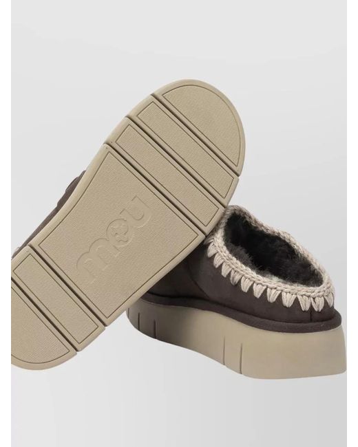 Mou Gray Sheepskin Slippers