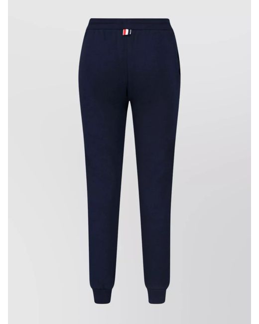 Thom Browne Blue Cotton Straight-Leg Track Pants