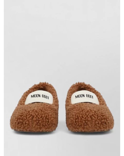 Moon Boot Brown Shearling Ballerina Flats