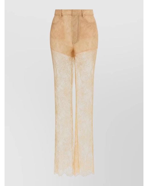 GIUSEPPE DI MORABITO White Lace Flared Trousers