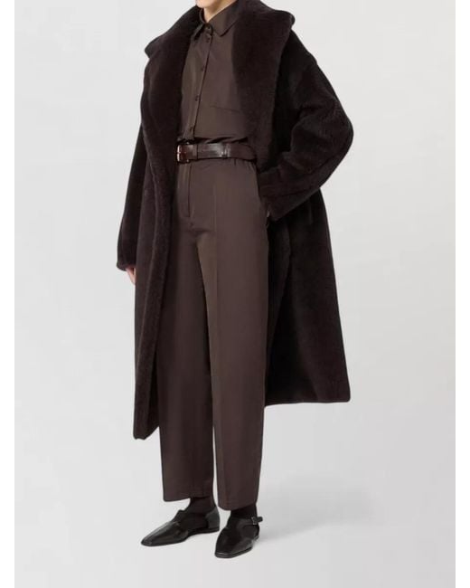 Max Mara Black Double Breasted Long Coat Relaxed Fit