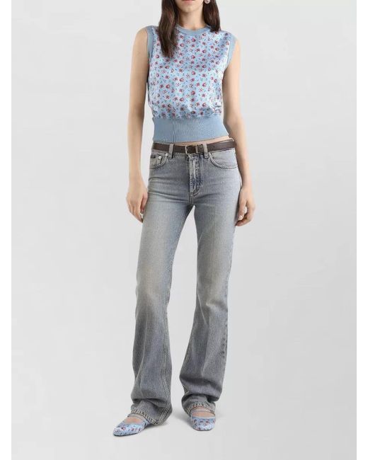 Dolce & Gabbana Blue Silk Tank Top