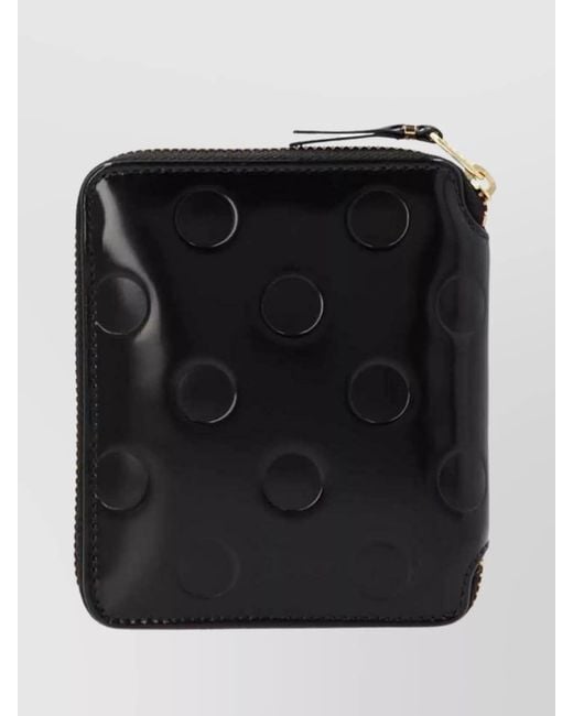 Comme des Garçons Black Leather Polka Dot Embossed Wallet