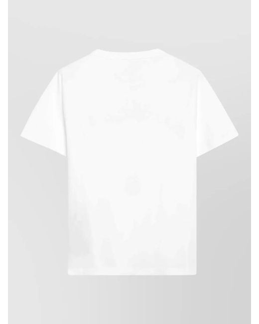 MM6 by Maison Margiela White Crew Neck Plain Regular Fit Short Sleeve Top