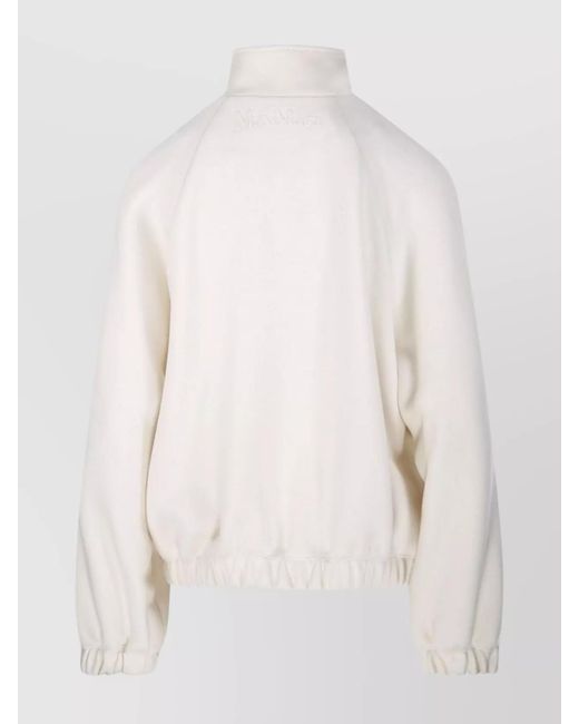 Max Mara Natural High-Neck Raglan-Sleeve Jacket