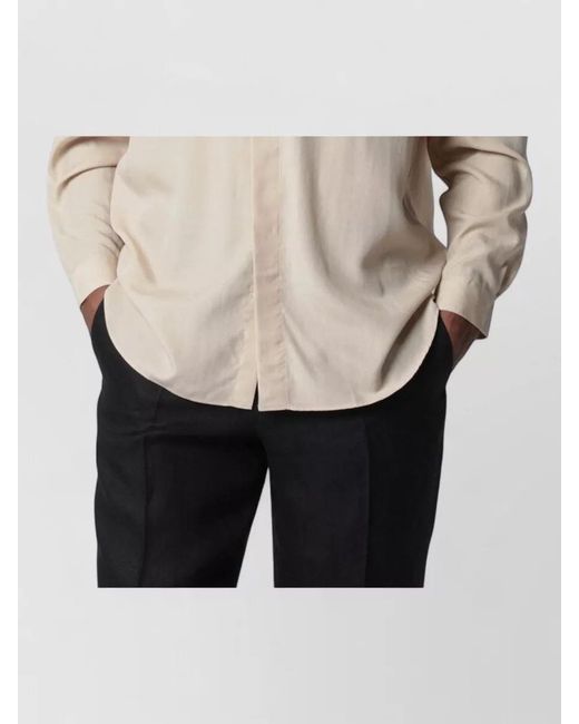 Lardini Gray Lyocell Linen Oversized Shirt for men