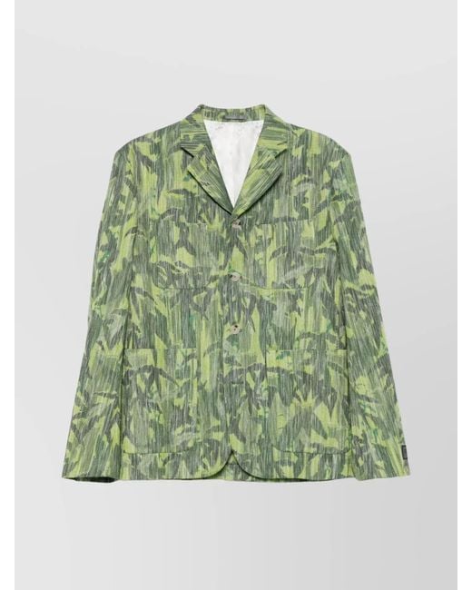 KENZO Green Single-Breasted Blazer for men