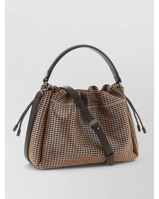 Brunello Cucinelli Brown Bucket Mellow Small Leather Handbag