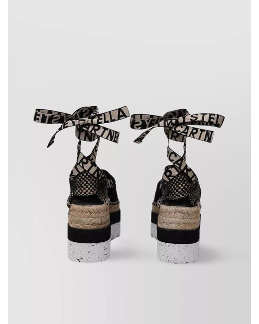 Stella McCartney Black Cotton Canvas Platform Espadrilles