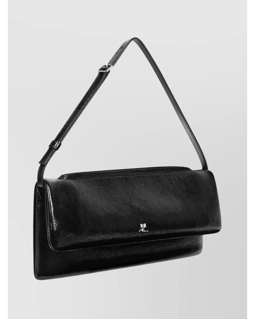 Courreges Black Très Leather Clutch