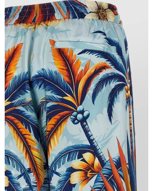 F.R.S For Restless Sleepers Blue Ecuba Tropical Print Wide Leg Pants