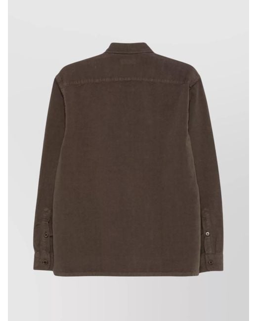 Fay Brown Linen Blend Overshirt for men