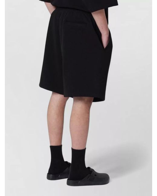 Entire studios Black Cotton Scuba Shorts Side And Back Pockets for men