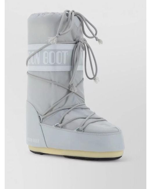 Moon Boot Gray Padded Knee High Platform Waterproof Boots