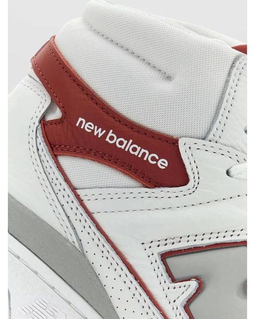 New Balance White Leather High-Top Sneakers