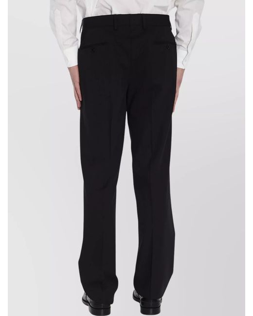 Lardini Black Wool Straight-Leg Tailored Trousers for men