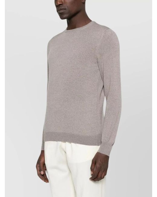 Tagliatore Gray Virgin Wool Crew Neck Jumper for men