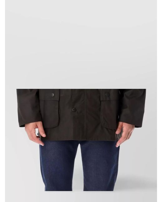 Barbour Blue Corduroy Collar Front Pockets Adjustable Cuffs Long Sleeves for men