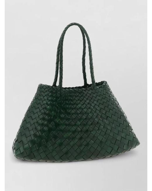 Dragon Diffusion Green Santa Croce Big Leather Tote Bag