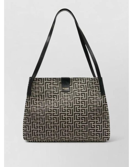 Balmain Black Release Small Jacquard Tote Bag