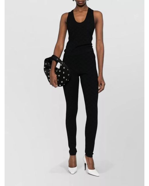 Gucci Black Knitted Racerback Scoop Neck Sleeveless Top