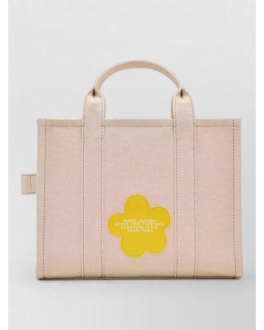 Marc Jacobs Natural Tote Bag Floral Print Dual Top Handles