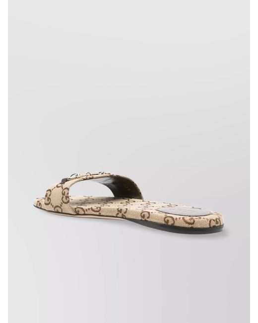 Gucci Metallic Canvas Slide Sandals