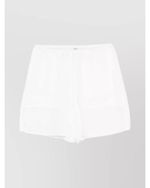 Totême White Semi-Sheer Knee-Length Shorts