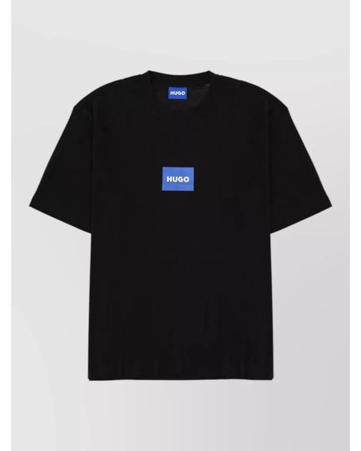 HUGO Black Crew Neck Short Sleeve Menswear T Shirt for men