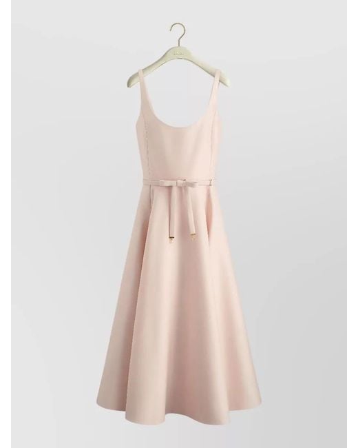 Dior White A Line Dress Soft Fabric Belted Waist