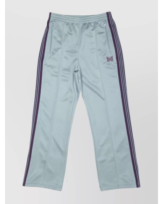 Needles Blue Athletic Trousers With Elastic Waistband And Stripes for men