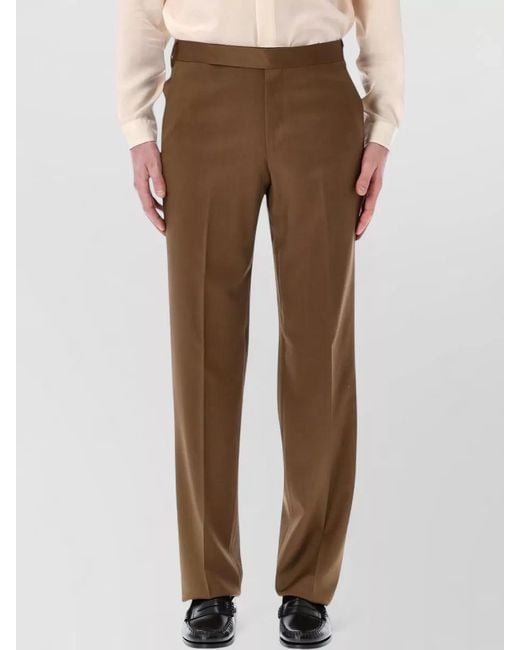 Lardini Brown Wool Straight-Leg Trousers for men