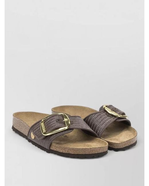 Birkenstock Multicolor Madrid Raffia Sandals Big Buckle Low