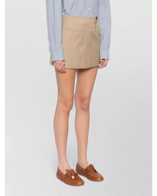 DUNST Natural Mini Skirt Belt Loops Straight Hem