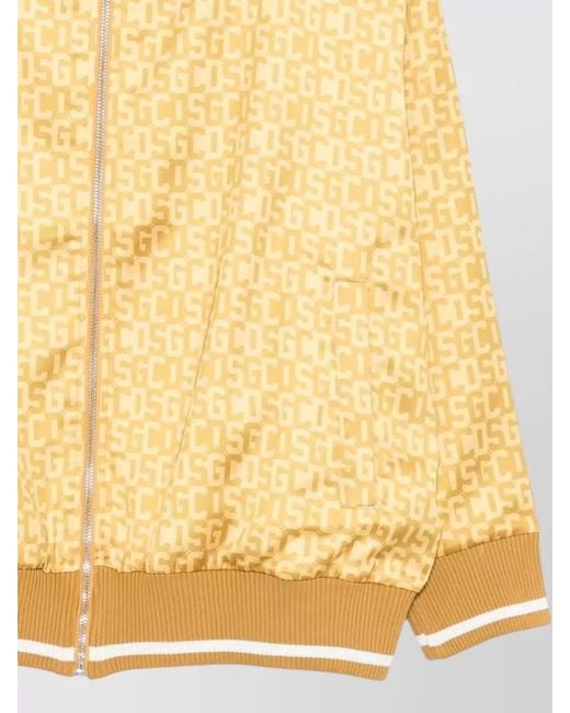 Gcds Yellow Monogram Bomber Track Jacket High Collar