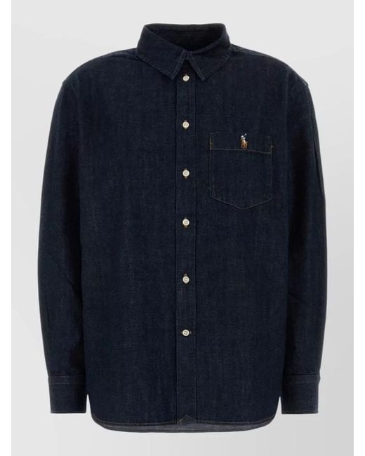 Polo Ralph Lauren Blue Denim Shirt for men