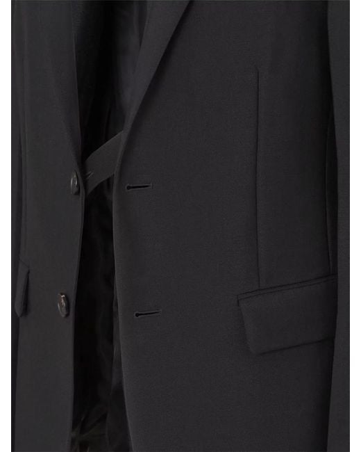Fendi Black Single Breasted Jacket Front Pockets Notched Lapels