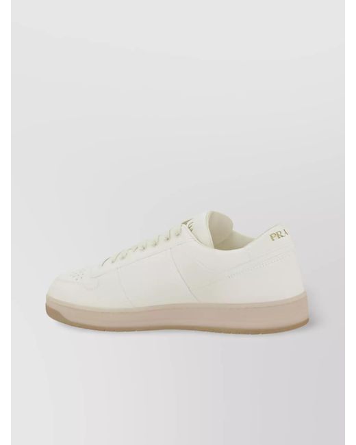 Prada Natural Lamb Leather Paneled Low-Top Sneakers for men