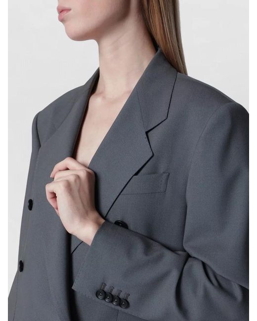 Tagliatore Gray Single Breasted Jacket Notch Lapel Pockets